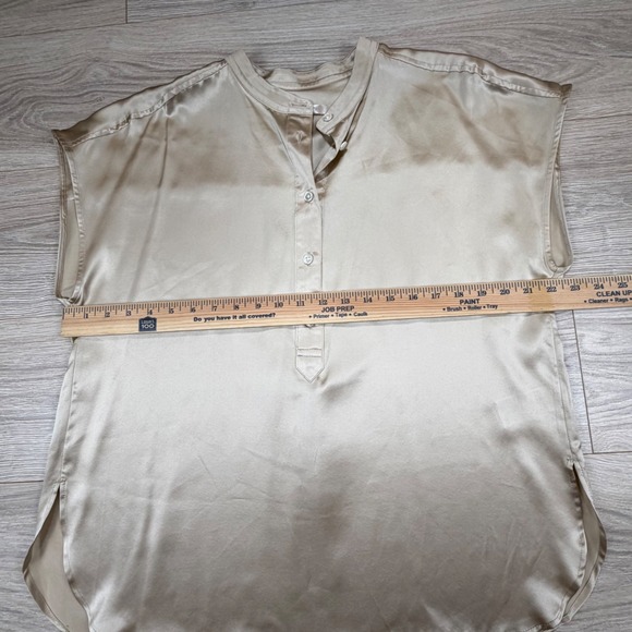 Banana Republic Serenade Silk Dolman Tunic Beige Champagne 100% Silk Blouse Sz M - Picture 6 of 8
